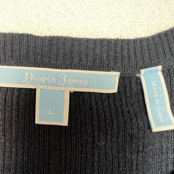 Draper James Navy White Striped Crewneck Sweater Size L - Picture 4 of 8